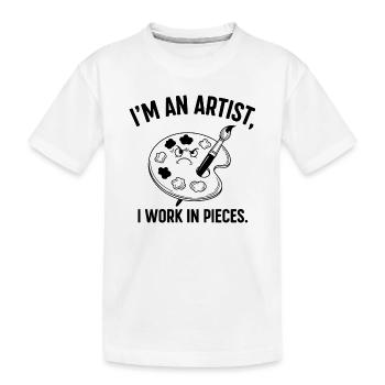 Je travaille en morceaux Palette - T-shirt bio Premium Enfant - blanc - Devant