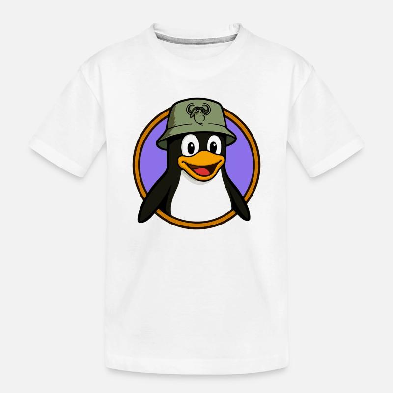 Tux Linux + GNU Hat - T-shirt bio Premium Enfant - blanc