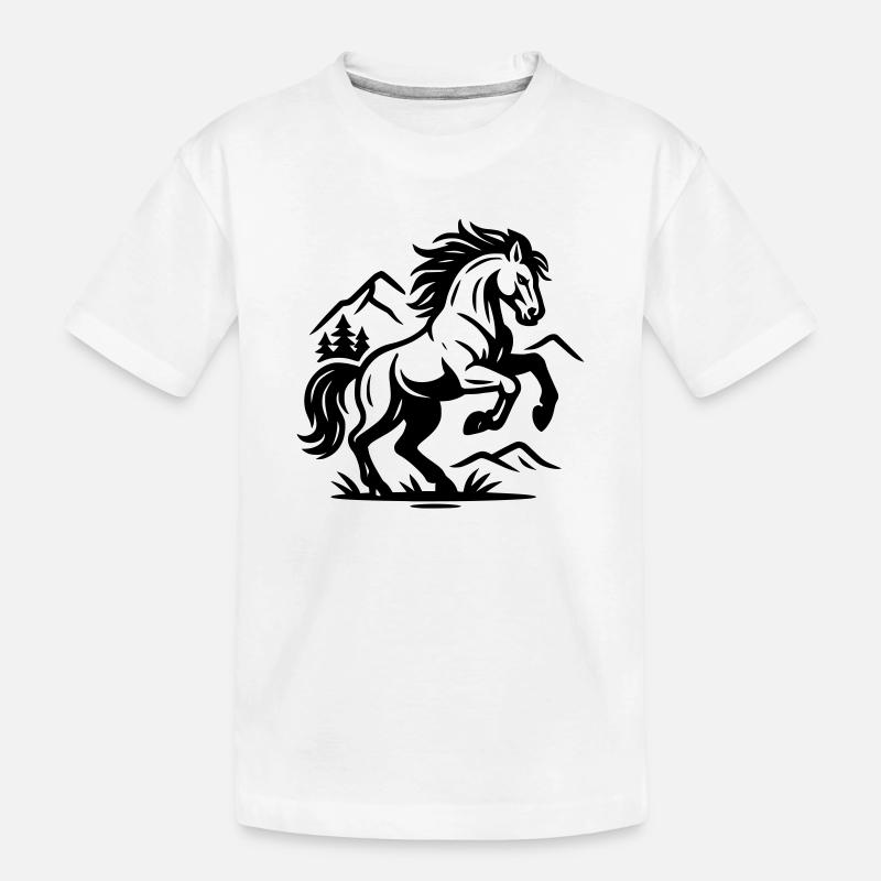Pferd - Kinder Premium Bio T-Shirt - Weiß