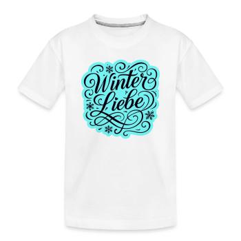 Winter Love Heart Wintery - Kids' Premium Organic T-Shirt - white - Front