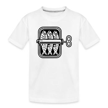 sardinen dose - Kinder Premium Bio T-Shirt - Weiß - Vorne