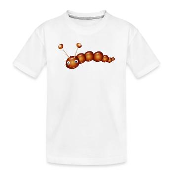 Niedliche Kastanien-Raupe – Kindheit & Bastelspaß - Kinder Premium Bio T-Shirt - Weiß - Vorne