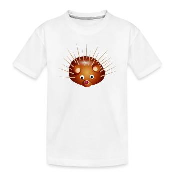 Niedlicher Kastanien-Igel – Kindheit & Bastelspaß - Kinder Premium Bio T-Shirt - Weiß - Vorne