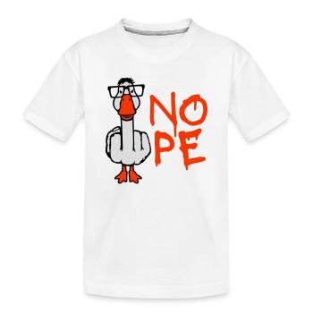 Goose Nope Doigt du milieu Nerd Geek Lunettes à monture en corne Smart - T-shirt bio Premium Enfant - blanc - Devant