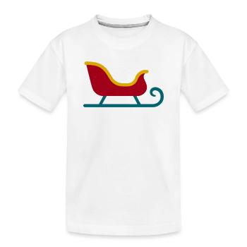 Retro Schlitten Silhouette - Kinder Premium Bio T-Shirt - Weiß - Vorne