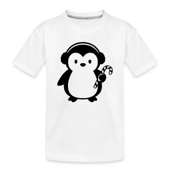 Pingouin mignon avec canne à sucre | Noël - T-shirt bio Premium Enfant - blanc - Devant