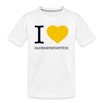 J’adore le petit déjeuner fermier - T-shirt bio Premium Enfant - blanc - Devant