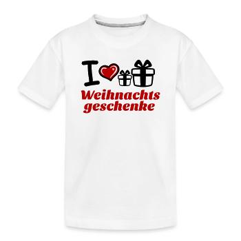 I Love Weihnachtsgeschenke  - Kinder Premium Bio T-Shirt - Weiß - Vorne