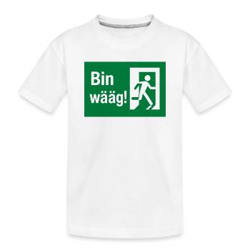 Bin wääg Exit Humor - Kinder Premium Bio T-Shirt - Weiß - Vorne