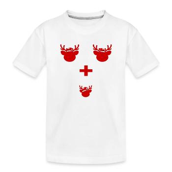 ERSTES WEIHNACHTEN ZU DRITT RENTIERE - Kinder Premium Bio T-Shirt - Weiß - Vorne