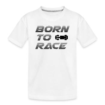 Born to Race - Kinder Premium Bio T-Shirt - Weiß - Vorne