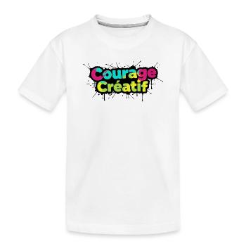 Courage Créatif Bunte Typografie - Kinder Premium Bio T-Shirt - Weiß - Vorne