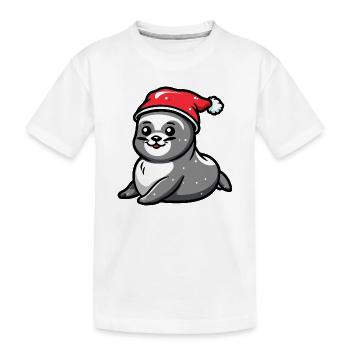 Seal Animal Christmas - Kids' Premium Organic T-Shirt - white - Front