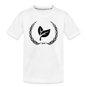 Leaf Ecology Wreath - Kids' Premium Organic T-Shirt - white - Front
