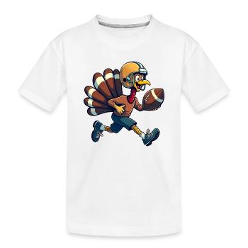 Thanksgiving Football Truthahn - Kinder Premium Bio T-Shirt - Weiß - Vorne