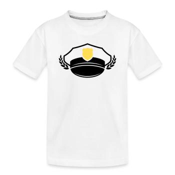 Casquette et insigne de police | Honneur et respect - T-shirt bio Premium Enfant - blanc - Devant
