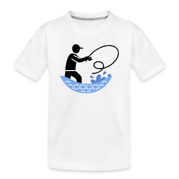 Fishing & Fishing | Petri Heil Hobby Logo - Kids' Premium Organic T-Shirt - white - Front