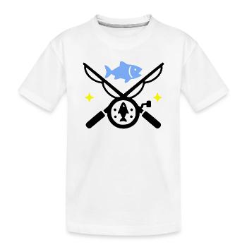 Fishing & Fishing | Petri Heil Hobby Logo - Kids' Premium Organic T-Shirt - white - Front