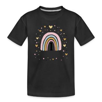 First Birthday Girl Rainbow 1 Year Old - Kids' Premium Organic T-Shirt - black - Front