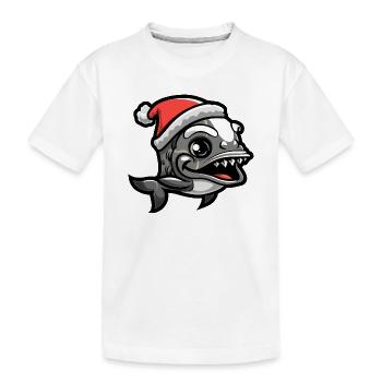 Noël de poisson piranha - T-shirt bio Premium Enfant - blanc - Devant
