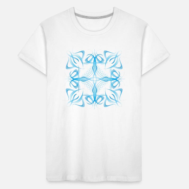 Delicate dynamic blue line pattern Kids' Premium Organic T-Shirt