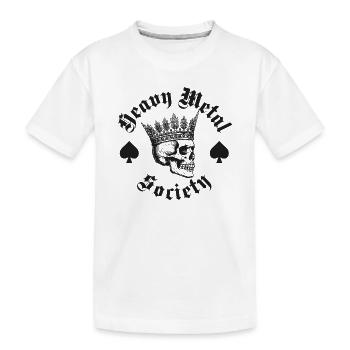 Heavy Metal Society avec conception de crâne de couronne - T-shirt bio Premium Enfant - blanc - Devant
