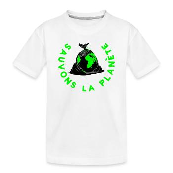 Rette den Planeten - Kinder Premium Bio T-Shirt - Weiß - Vorne