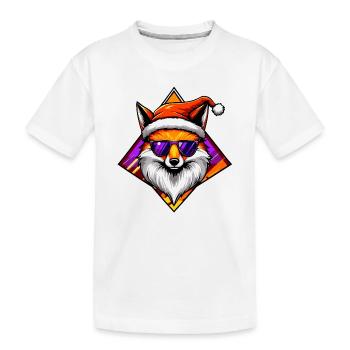 Fuchs Santa Swag - Kinder Premium Bio T-Shirt - Weiß - Vorne