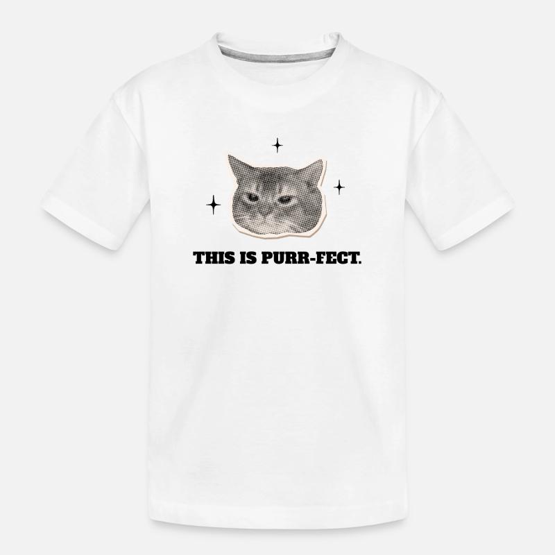 Le Chat Ronron-parfait - T-shirt bio Premium Enfant - blanc