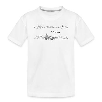 Panorama de la Maison d’Hiver Dessin au trait - T-shirt bio Premium Enfant - blanc - Devant