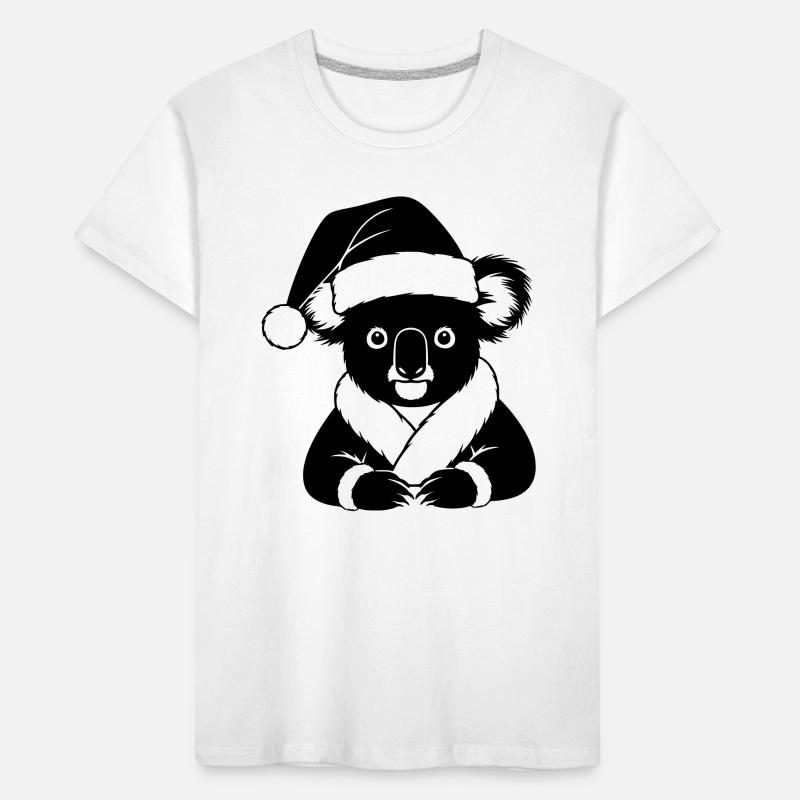 Christmas Koala Comic – Black & White Kids' Premium Organic T-Shirt