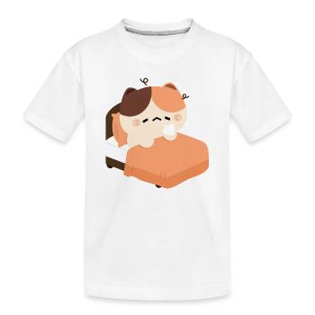 Schläfrige Schildkrötenkatze - Kinder Premium Bio T-Shirt - Weiß - Vorne