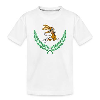Süßes Kaninchen im grünen Lorbeerkranz - Kinder Premium Bio T-Shirt - Weiß - Vorne