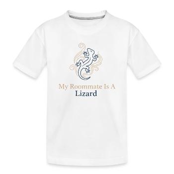 Mein Mitbewohner ist eine Echse - Kinder Premium Bio T-Shirt - Weiß - Vorne
