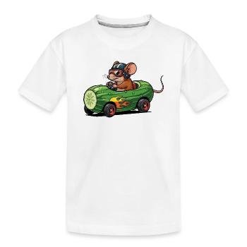 Mouse Racer Caisse de Sapon Courses de Concombre Sports - T-shirt bio Premium Enfant - blanc - Devant