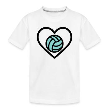 Heart Volleyball – Team Sport Lover - Kids' Premium Organic T-Shirt - white - Front