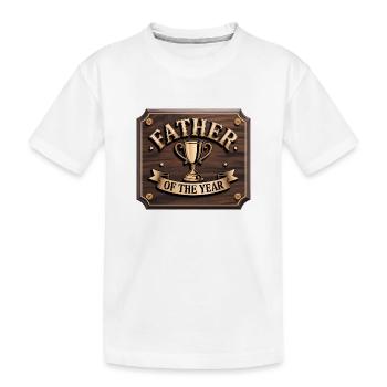 Father of the Year - Funny Dad T-Shirt - Kids' Premium Organic T-Shirt - white - Front