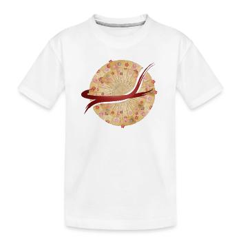 Mandala d’éventail japonais avec coup de pinceau - T-shirt bio Premium Enfant - blanc - Devant