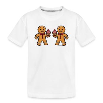 Doppel-Lebkuchen Cupcake Duo - Kinder Premium Bio T-Shirt - Weiß - Vorne