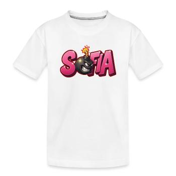 Sofia Graffiti Name Bomb Graffité 3D - Kinder Premium Bio T-Shirt - Weiß - Vorne