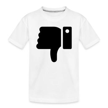 Dislike Hand, Hater Symbol, Thumbs Down - Kids' Premium Organic T-Shirt - white - Front