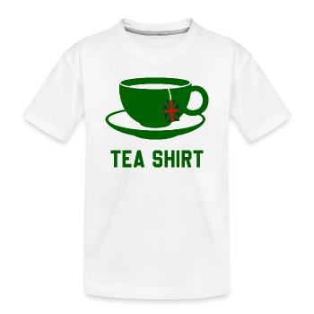 Chemise thé – Jeu de mots calme avec la tasse de thé - T-shirt bio Premium Enfant - blanc - Devant