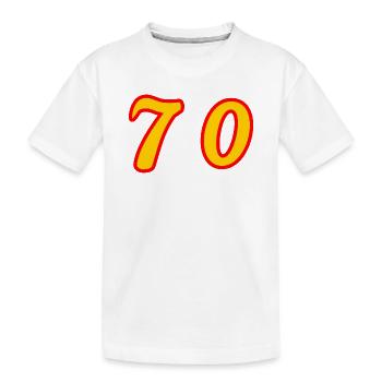 70. 70 YEARS. 70th ANNIVERSARY. 70 YEARS ANNIVERSARY. - Kids' Premium Organic T-Shirt - white - Front