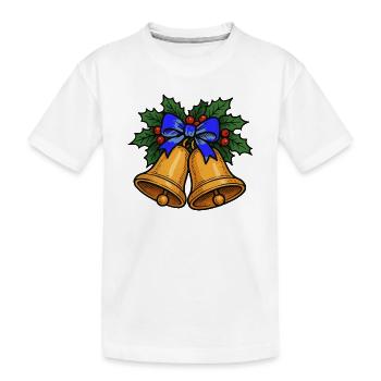 Cloches de Noël avec ruban bleu - T-shirt bio Premium Enfant - blanc - Devant