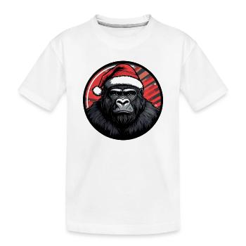 Gorilla Santa Festliche Nacht - Kinder Premium Bio T-Shirt - Weiß - Vorne