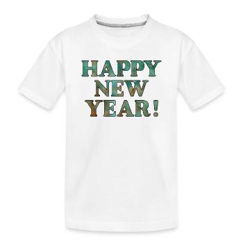 Happy New Year Wishes - Kids' Premium Organic T-Shirt - white - Front