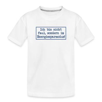 Je ne suis pas paresseux, je suis en mode économie d’énergie ! - T-shirt bio Premium Enfant - blanc - Devant