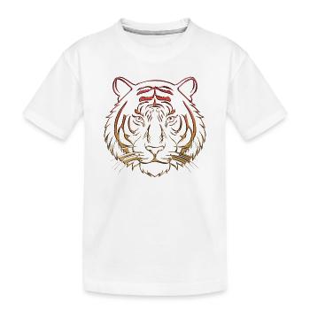 Orange chromé chrome tigre métallique - T-shirt bio Premium Enfant - blanc - Devant