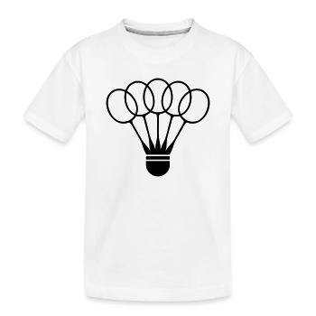Badminton Federball mit Schläger Fächer - Kinder Premium Bio T-Shirt - Weiß - Vorne