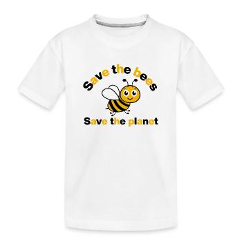 Sauver les abeilles – Sauver nos abeilles et la terre - T-shirt bio Premium Enfant - blanc - Devant
